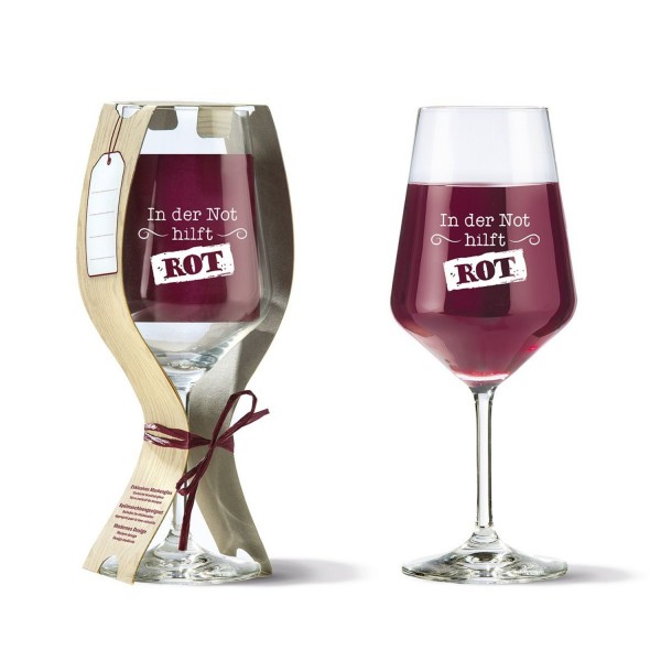 Glas Weinglas "In der Not hilft Rot" 500ml 46920 