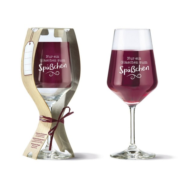 GILDE Glas Weinglas "Nur ein Gläschen zum Späßchen" 500ml 46921 