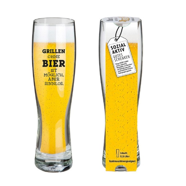 Weizenbierglas "Grillen" 500ml 52977 