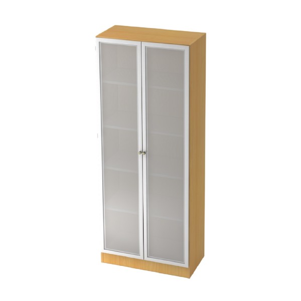 Hammerbacher Solid Schrank 5OH Höhe 200 cm, Breite 80 cm, Glastüren konfigurierbar 