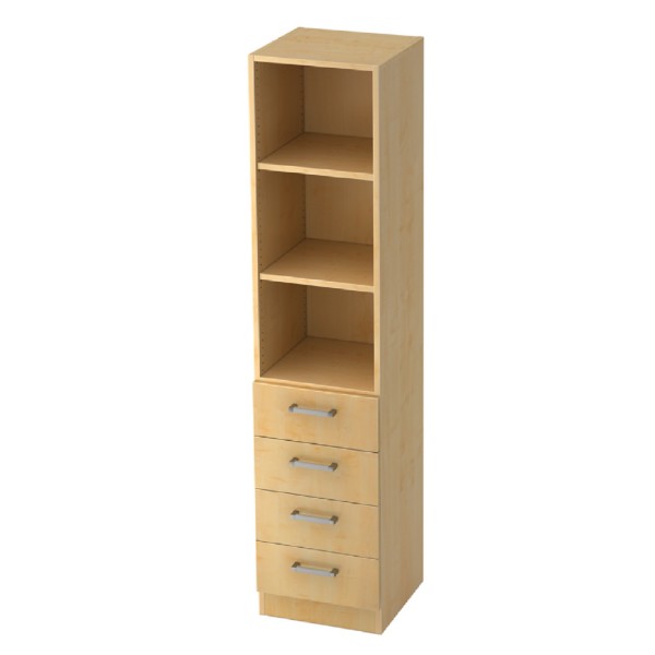 Hammerbacher Solid Regal mit Schubkasten 5OH Höhe 200 cm, Breite 40 cm, konfigurierbar 