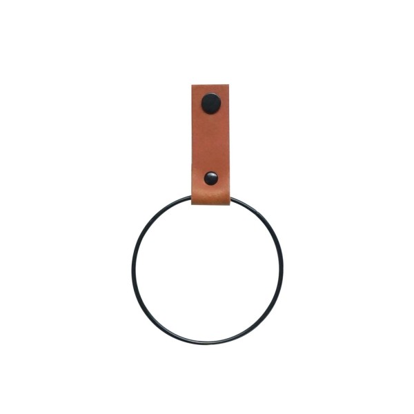 HANDLES and more Handtuchring Handtuchhalter Leder Grösse S cognac 