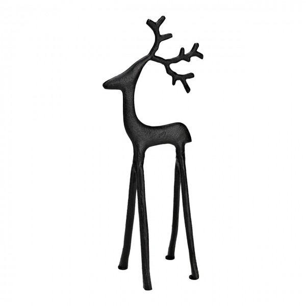 Hirsch aus Metall schwarz 19x45x10 10036557 