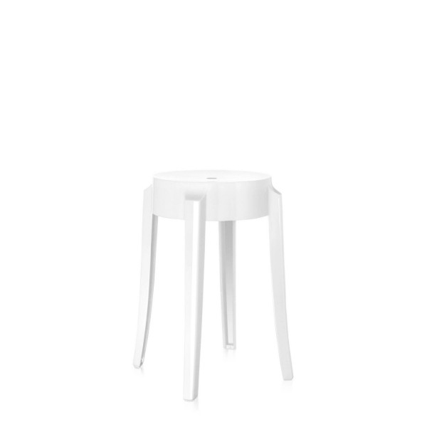 Kartell Hocker Charles Ghost 46 cm weißglänzend 4897E5 