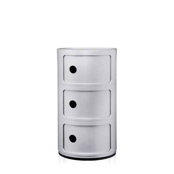Kartell Componibili Recycled 3 Fächer silber 4967SI 