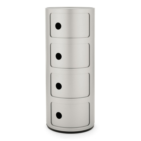 Kartell Componibili Recycled 4 Fächer silber 4985SI 