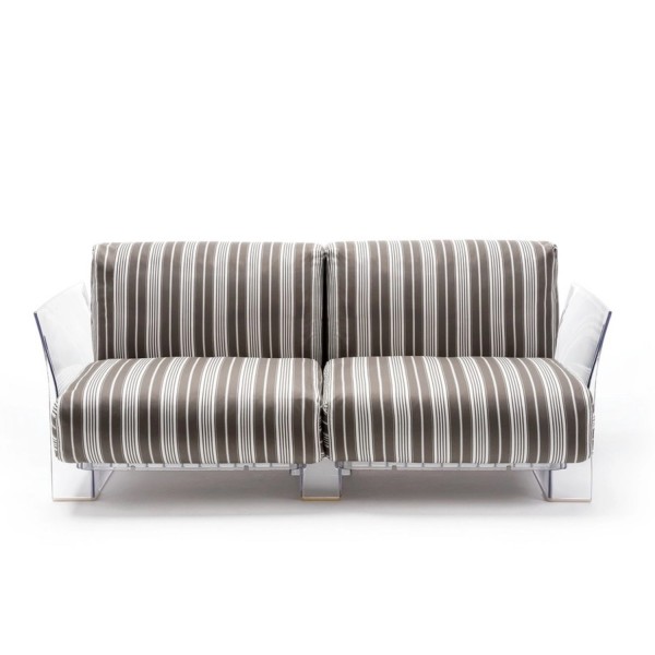Kartell Pop Outdoor Sofa 2-Sitzer gestreift taupe 704265 