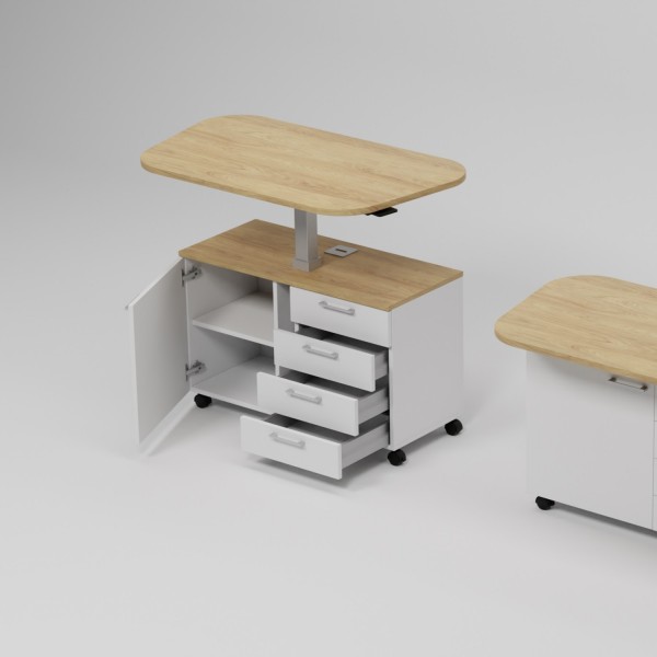 Homeoffice Wagen Steh-Sitz Arbeitsplatz 065-1010 