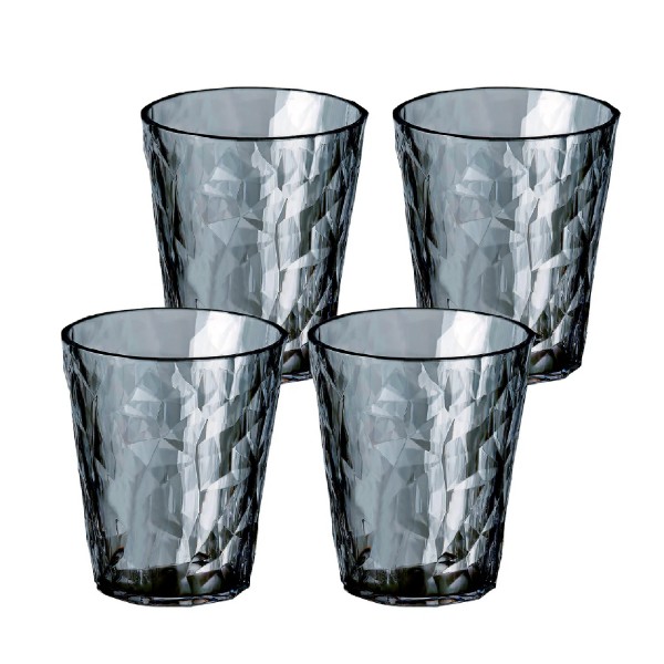Koziol Superglas CLUB NO. 1, 4er Set, crystal clear, 250 ml transparent grey 4409540 