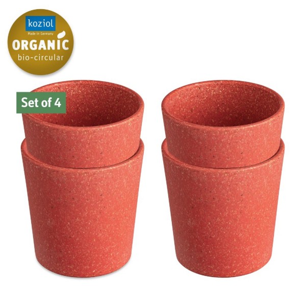 Koziol CONNECT CUP S Becher 190ml 4er Set nature coral 7141704 