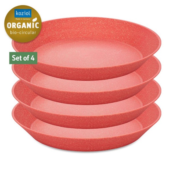 Koziol CONNECT PLATE 240mm Tiefer Teller 4er Set nature coral 7143704 