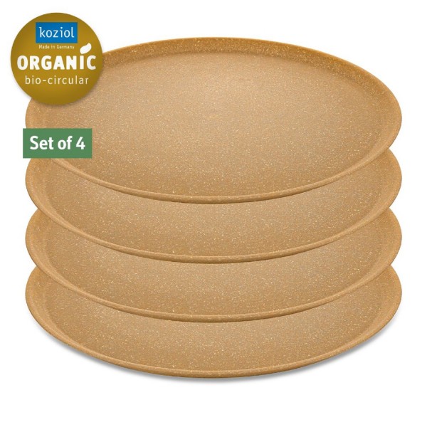 Koziol CONNECT PLATE 255 mm großer Teller 4er Set nature wood 7101702 