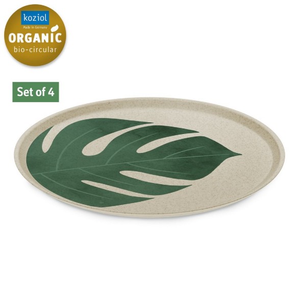 Koziol CONNECT PLATE MONSTERA LEAF 255 mm  großer Teller 4er Set desert sand 1455700 