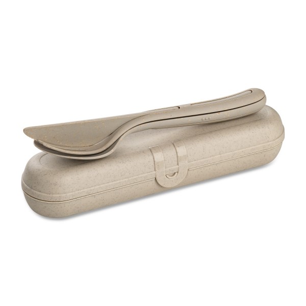 Koziol KLIKK READY Besteckset mit Etui nature desert sand 7070700 