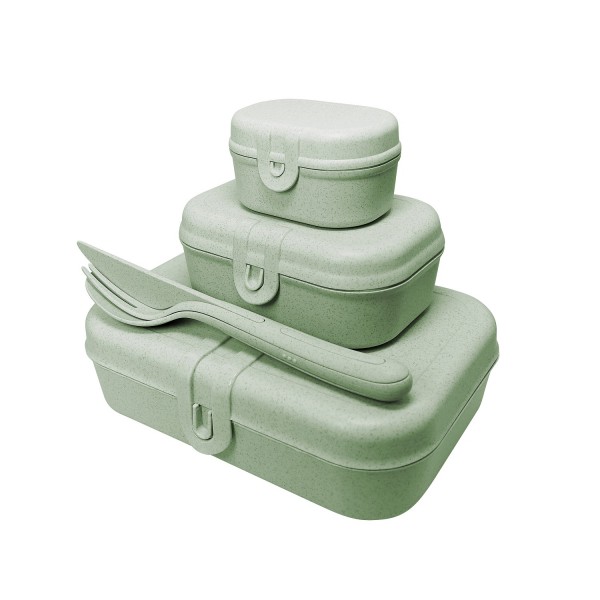 Koziol PASCAL READY Lunchbox-Set + Besteck organic green 3168668 