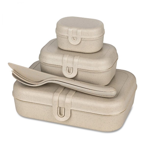Koziol PASCAL READY Lunchbox-Set + Besteck nature desert sand 7168700 