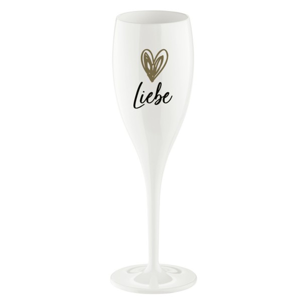 Koziol Sektglas mit Druck CHEERS No. 1 Liebe weiß 100ml 4046525 