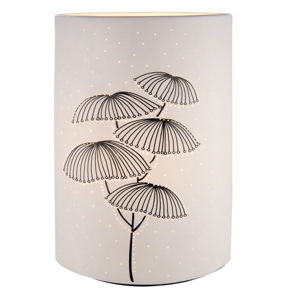 GILDE Porzellan Lampe Ellipse Dagoba Design A weiß 28cm 32182 
