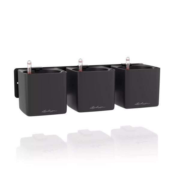 Lechuza Green Wall Home Kit, 3x Cube Premium 14, Komplettset basaltgrau matt 13541 