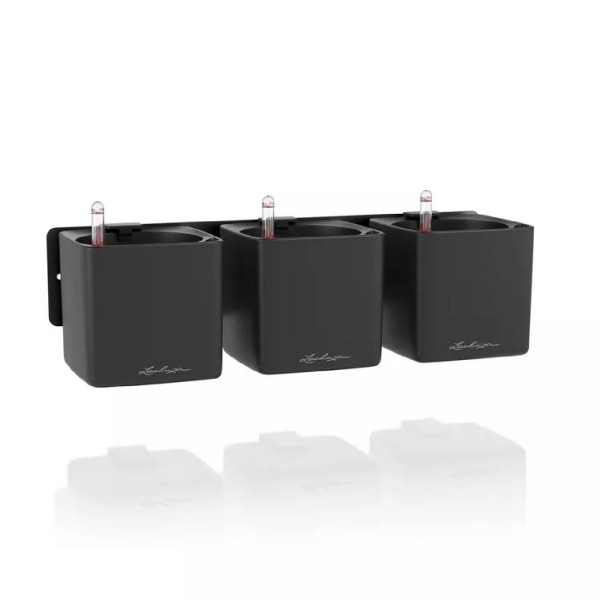 Lechuza Green Wall Home Kit, 3x Cube Premium 14, Komplettset basaltgrau matt 13541 