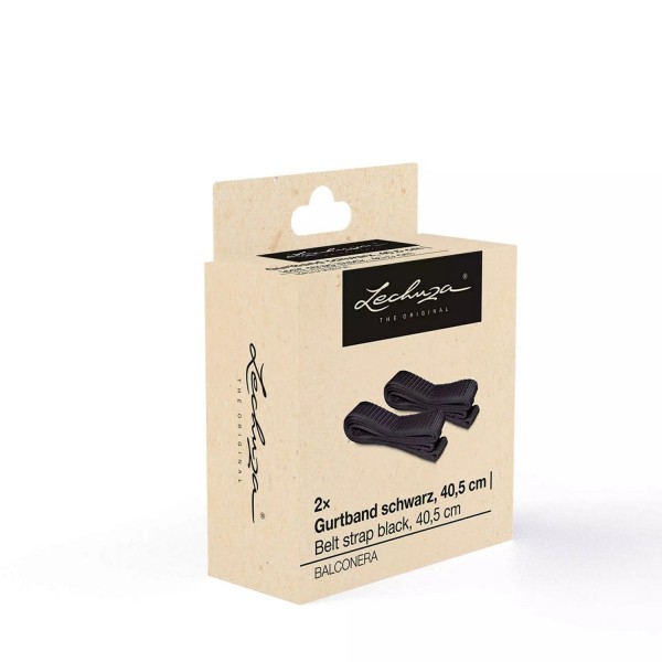 Lechuza Gurtband schwarz 40,5 cm für Balkonkastenhalterung (Inhalt: 2 Bänder) 