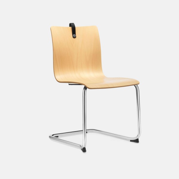 Löffler MESAMI 2 Freischwinger mit Holzschale MM0020S, konfigurierbar 