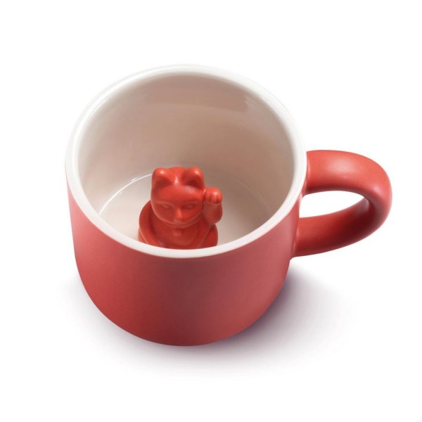 Donkey Products Tasse Maneki Neko / Glückskatze rot 210345 