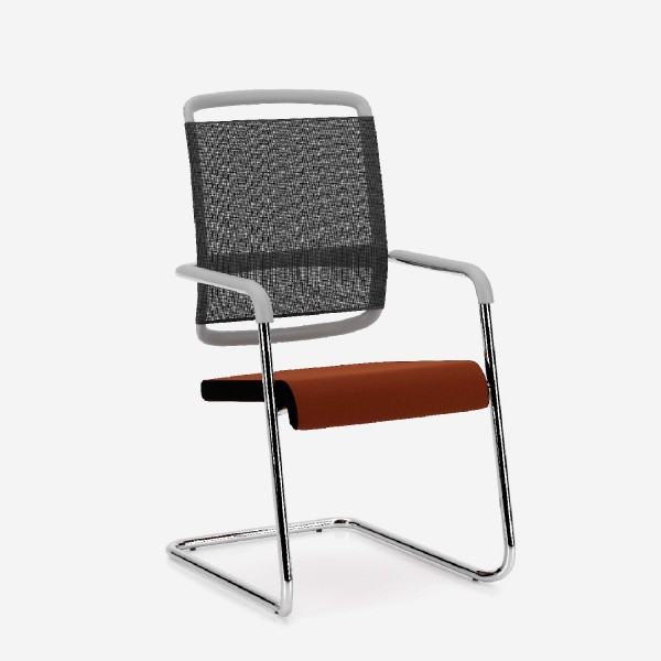 Nowy Styl Xenium mesh, CFA, Freischwinger, Besucherstuhl, konfigurierbar 