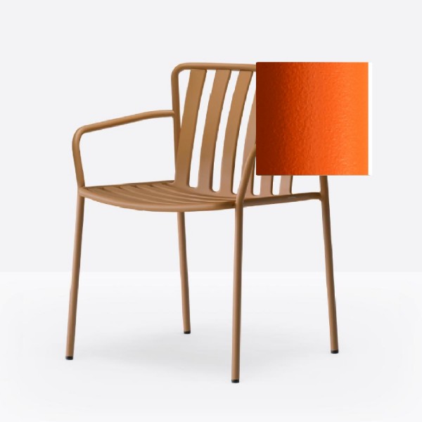 Pedrali Coney Stuhl mit Armlehnen 3645 orange, AR200E, 2 Stück