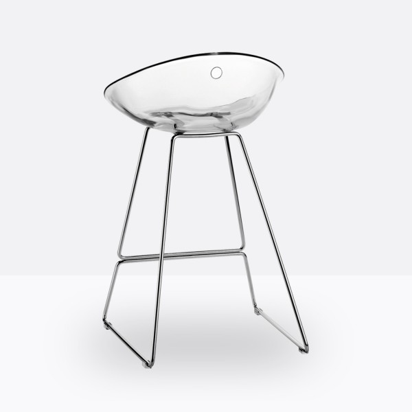 Pedrali Gliss 906 Barhocker chrom, transparent, 1 Stück
