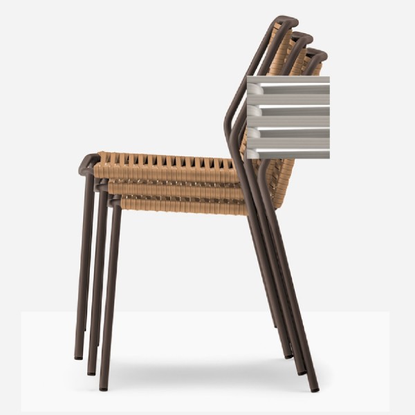 Pedrali Philia Outdoor Stuhl 3900, 2 Stück braun_weiß