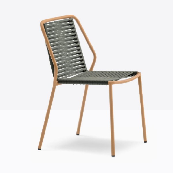 Pedrali Philia Outdoor Stuhl 3900, 2 Stück hellbraun_olivgrün
