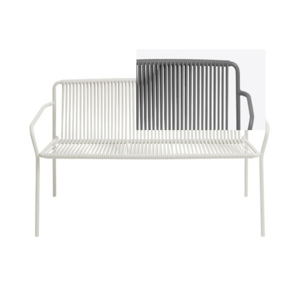 Pedrali Tribeca Terrassen-Sitzbank 3666 mit Armlehnen grau
