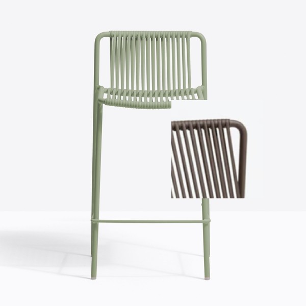Pedrali Tribeca Terrassen-Barstuhl 3667 Sitzhöhe 67,5 cm braun, 2er Set