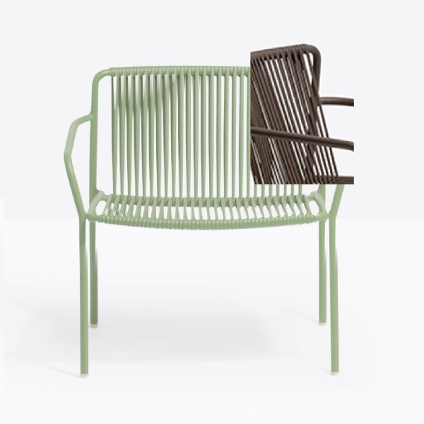 Pedrali Tribeca Terrassenstuhl 3669 mit Armlehnen braun, 2er Set