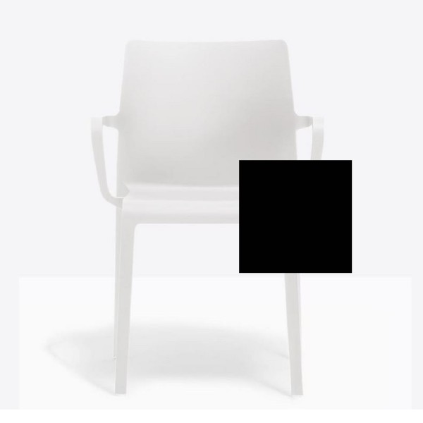 Pedrali Volt 674_HB Stuhl, breit, hohe Lehne, Armlehnen schwarz, 4er Set