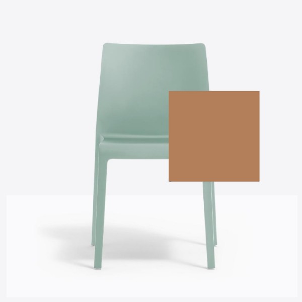 Pedrali Volt 673_HB, Stuhl breit mit hoher Lehne terracotta, 4er Set