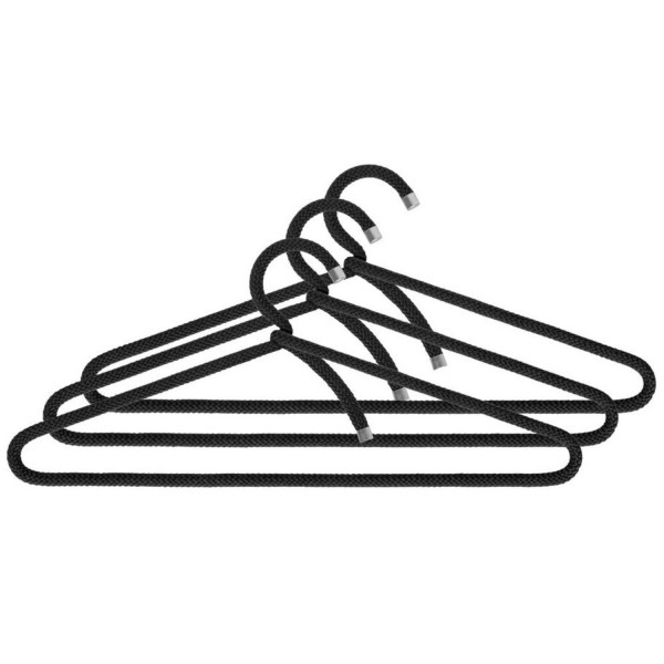 Peppermint Products ROPE HANGER Textil-KLEIDERBÜGEL aus Seil 3er Set Schwarz PMP_0035_BL_00 