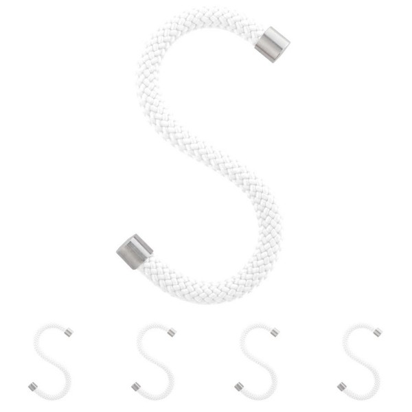 Peppermint Products  Loop Hook Textil-S-Kleiderhaken aus Seil weiß 5er Set loopKH-w 