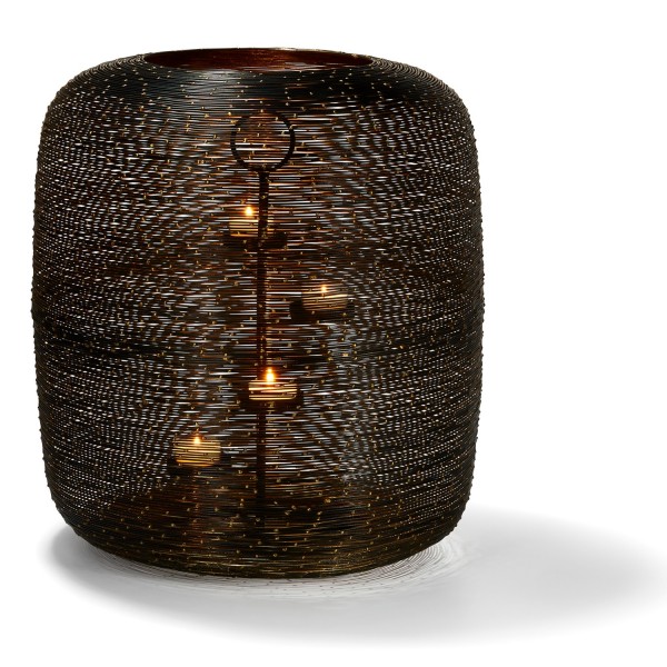 Philippi Windlicht Botswana XL Stahldraht schwarz/innen gold 122013 