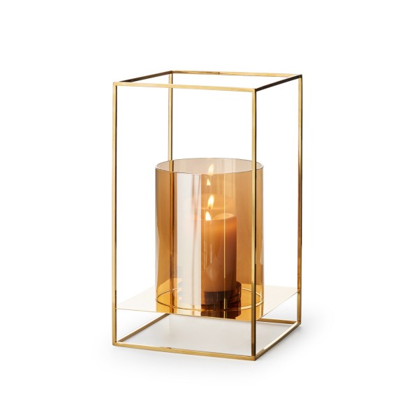 Philippi Windlicht Kathleen Glas/Edelstahl gold 341001 