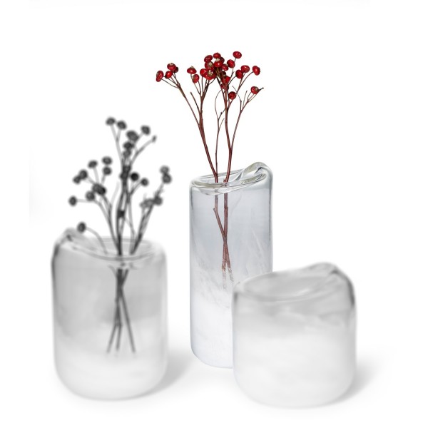 Philippi Vase Snow L Glas mundgeblasen 300088 