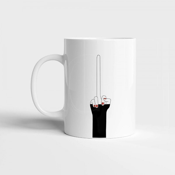 Pikkii Mittelfinger Kaffeebecher weiß 16587 