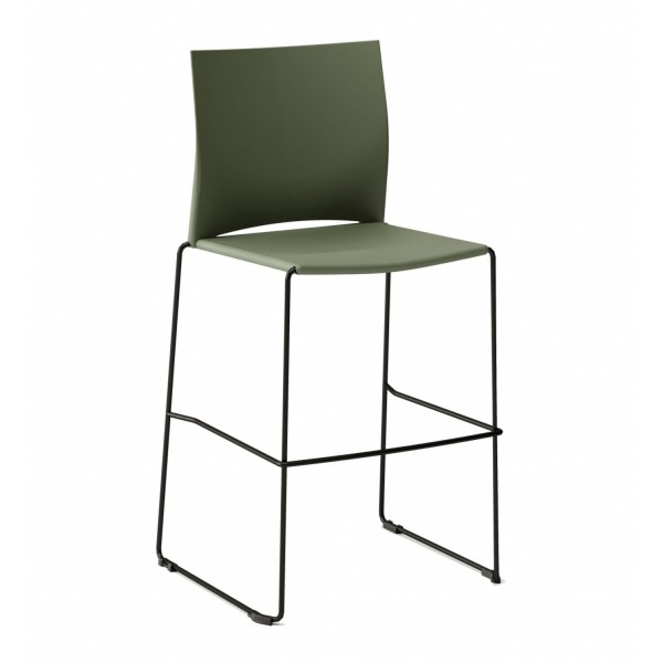 Profim Barhocker Ariz 550CV mit Kufengestell, Sitz und Rückenlehne aus Kunststoff 