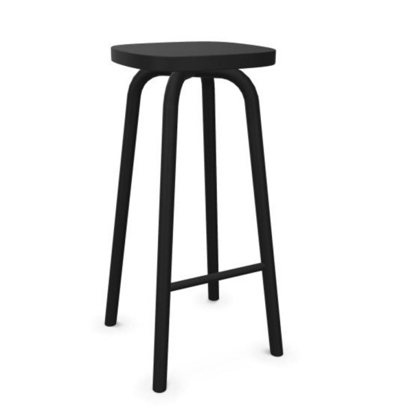 Cascando Pully Barhocker Square Eiche massiv verkehrsschwarz 6440.sq.b konfigurierbar 