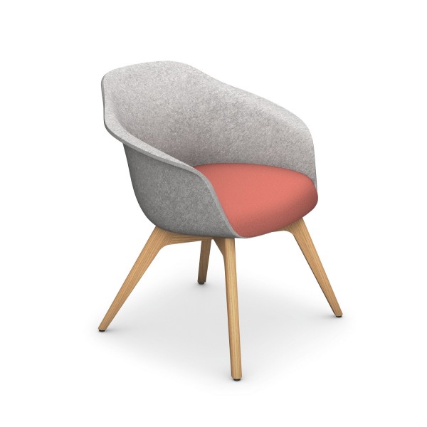 Sedus se:lounge Loungesessel, 4-Fuß Holzgestell, lg-227, konfigurierbar 