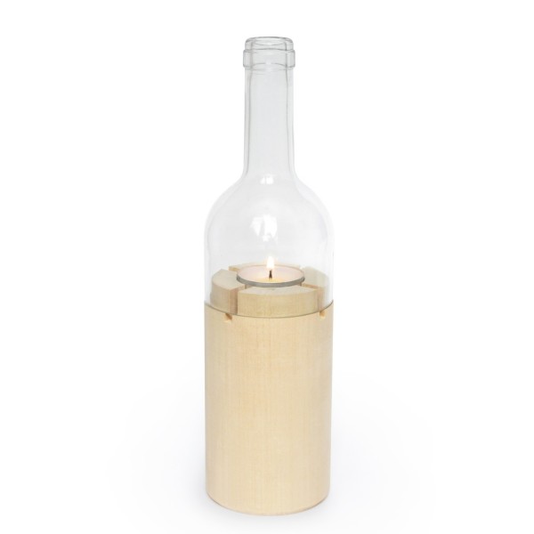 Side by Side Windlicht Weinlicht Lindenholz klar (Sonderedition) 40058L 