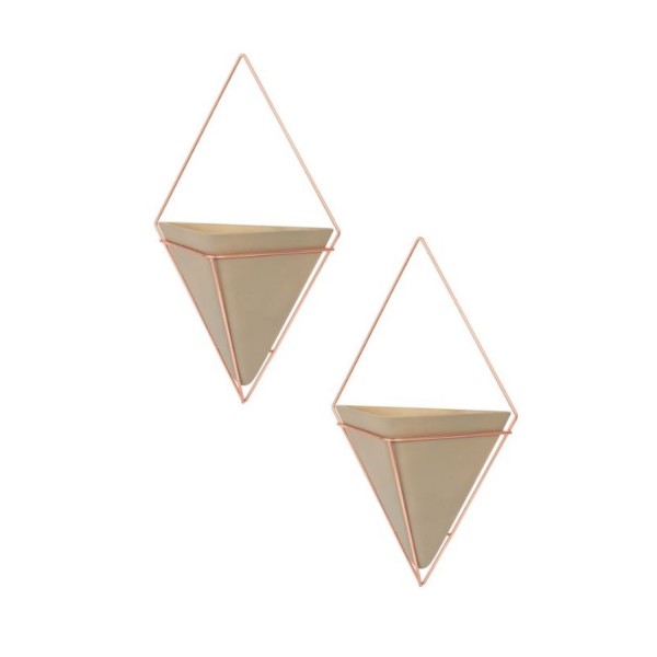 Umbra Wandvase Trigg klein 2er Set beton/kupfer 470753-633 