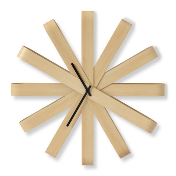 Umbra Quarz Wanduhr Ribbon Wall Clock natur 118071-390 