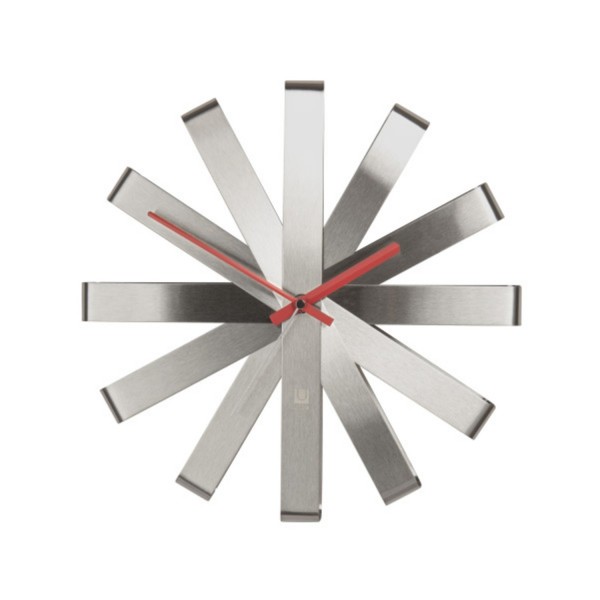 Umbra Quarz Wanduhr Ribbon Wall Clock silber 118070-590 